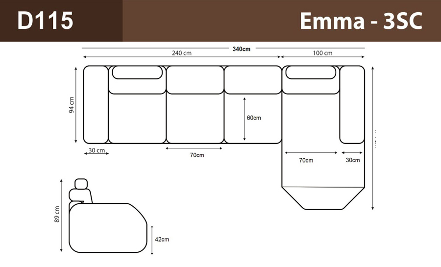Emma - 3SC Leather Sofa Lounge Set